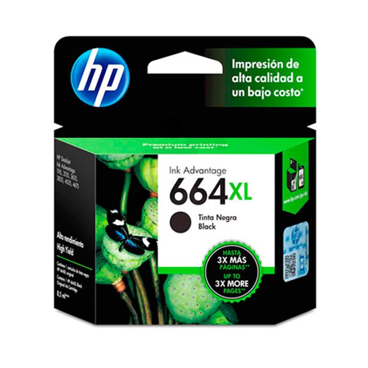 Cartucho Tinta HP 664 XL Black Alta Capacidad 8.5ml