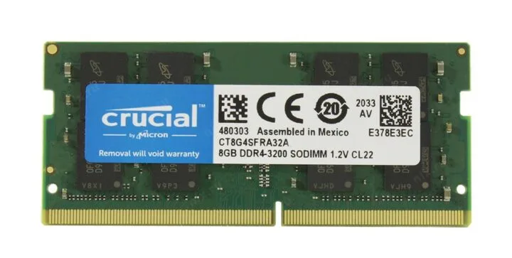 RAM SODIMM DDR4 3200 PC4-25600 8GB CRUCIAL CT8G4SFRA32A