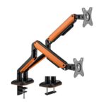 Soporte Gaming para 2 Monitores hasta 32 pulgadas BRATECK LDT63-C024G Negro-Naranja