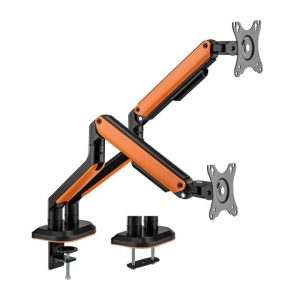 Soporte Gaming para 2 Monitores hasta 32 pulgadas BRATECK LDT63-C024G Negro-Naranja