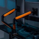 Soporte Gaming para 2 Monitores hasta 32 pulgadas BRATECK LDT63-C024G Negro-Naranja - Imagen 3