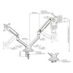 Soporte Gaming para 2 Monitores hasta 32 pulgadas BRATECK LDT63-C024 Negro - Imagen 2