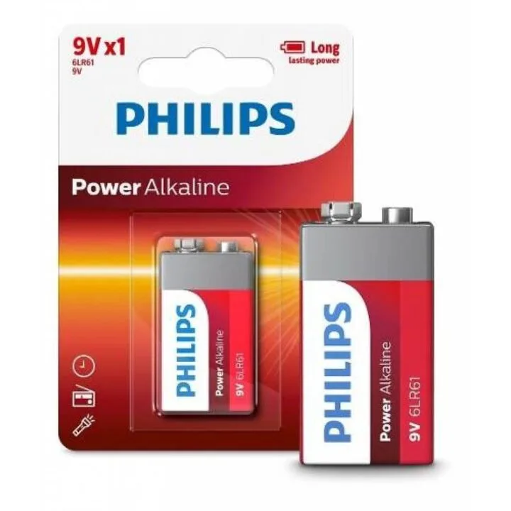 Pila Alcalina PHILIPS 9V Modelo 6LR61P1B/97 - Imagen 1