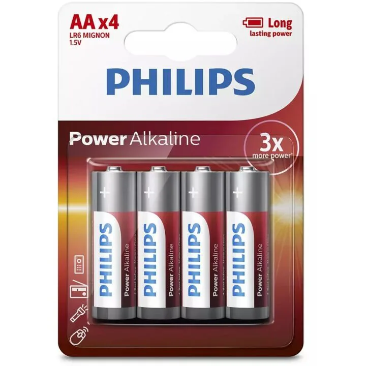 Pila Alcalina AA PHILIPS LR6P4B/97 1,5V Blister por 4 u. - Imagen 1