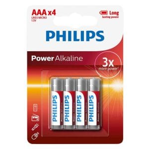 Pila Alcalina AAA PHILIPS LR03P4B/97 1,5V Blister por 4 u.