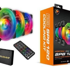 Ventilador COUGAR Vortex SPB 120 RGB Kit x 3 Controladora y Control Remoto
