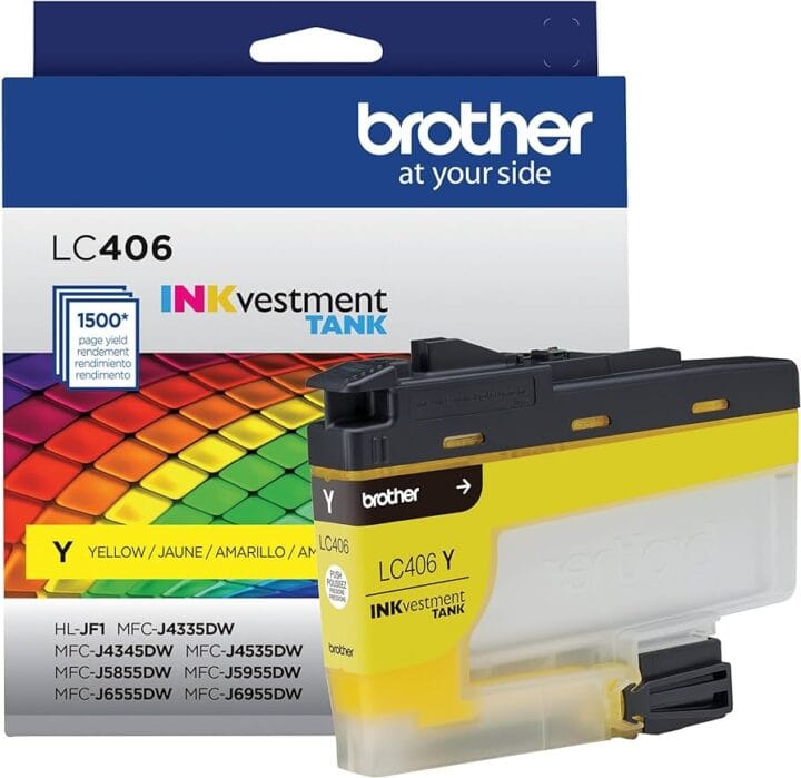 Cartucho Tinta BROTHER LC-406 YS Yellow Capacidad Estándar