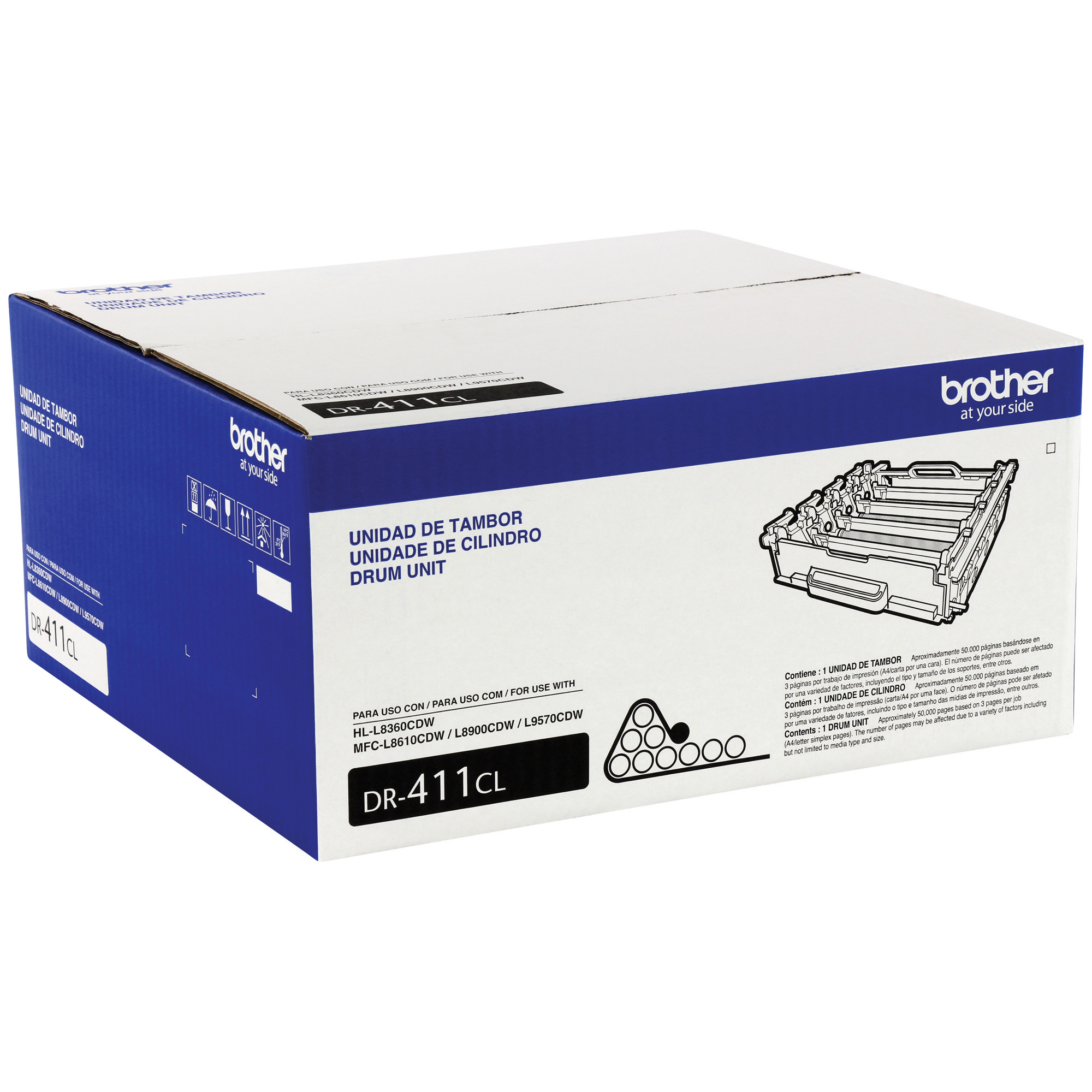 Cilindro BROTHER DR-411CL para Impresora Láser HL-L8360CDW / MFC-L8900CDW