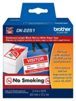 Rollo Contínuo Etiquetas Térmicas Brother Dk-2251 Negro/rojo