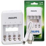 Cargador de 4 Pilas Recargables PHILIPS conexión USB AA/AAA - Imagen 2