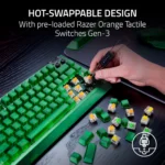 Teclado Gamer Mecánico RAZER Blackwidow V4 Phantom Green Orange Switches - Imagen 3