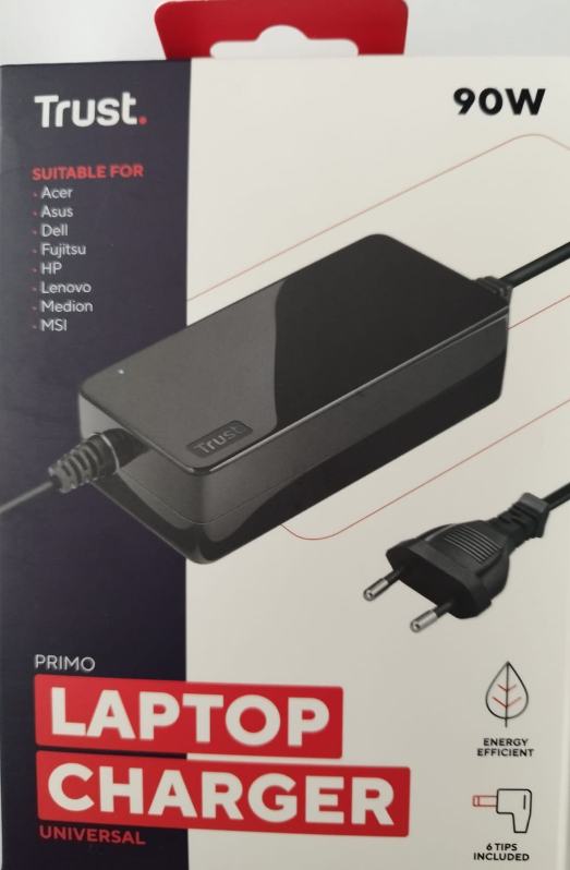 CargadorTrustPrimo90Wc Cargador Universal p/Notebook TRUST Primo 90W 22142-04 - Imagen 1