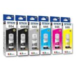 Kit de 6 Tintas EPSON T554 y T555 p/L8160/L8180